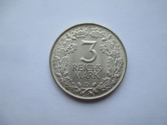 Weimar - 3 Reichsmark Rheinlande 1925 D - Silber - Stempelglanz
