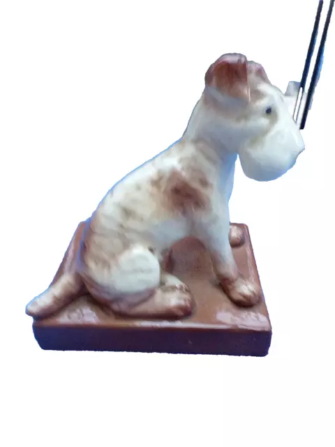 Ancienne statuette en céramique Art Déco-chien de chasse-Fox Terrier-animalier