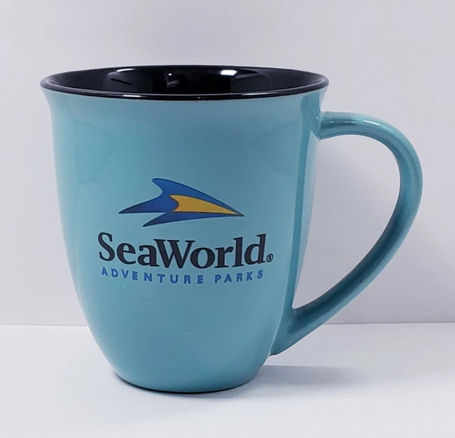 SeaWorld Adventure Parks Aqua Blue 12 oz. Ceramic Coffee Mug Cup