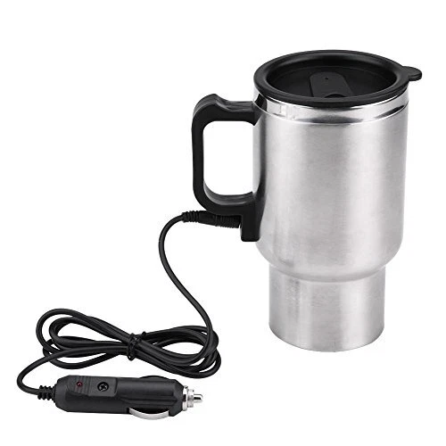Car Electric Mug 12v 450ml Electric Incar Stainless Steel Travel Heating Cup Cof