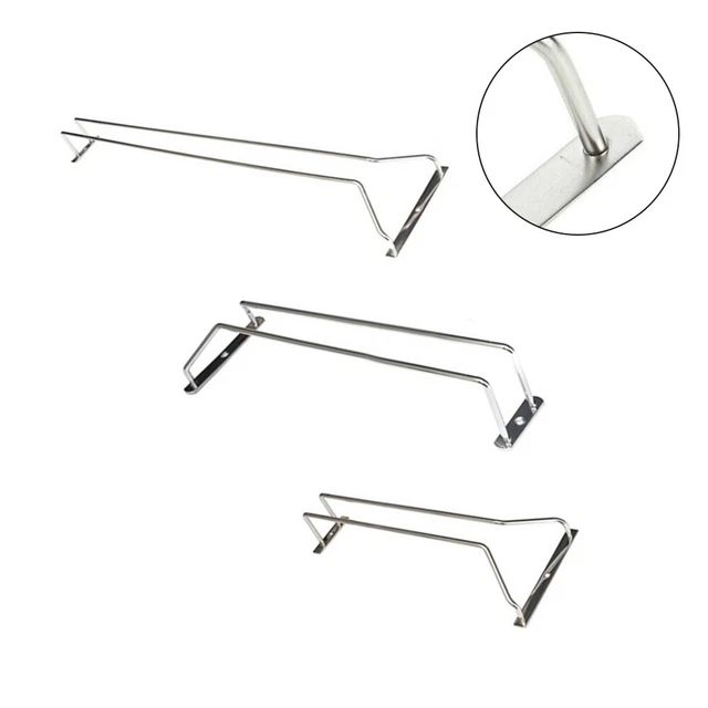 Soporte de acero inoxidable debajo del gabinete para vidrio de vino barra colgante estante cocina