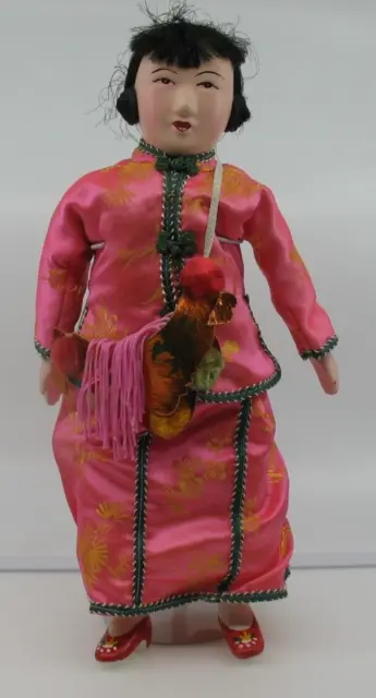 Rare Antique C.R.D.O 12" Oriental Doll in Kimono - Made in Hong Kong