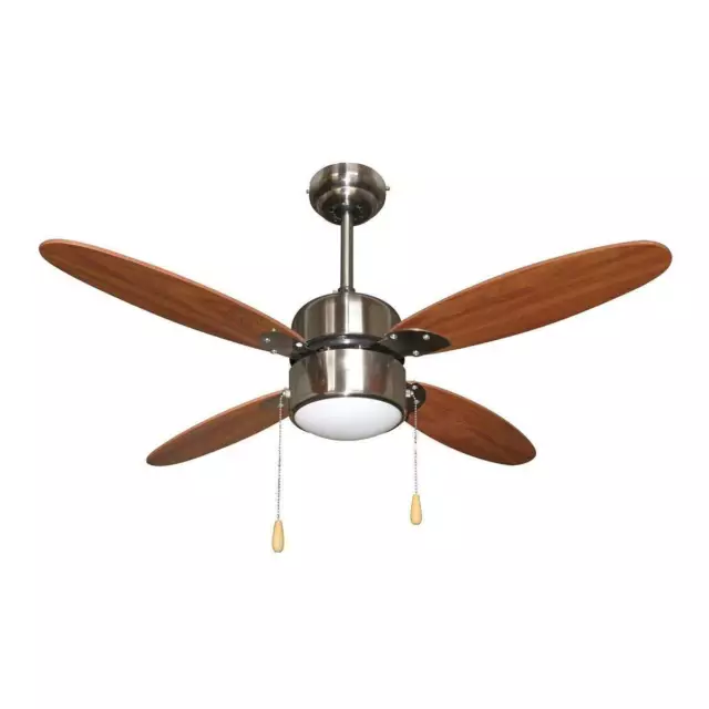 Ventilateur De Plafond 4 Pales 107CM Bois Avec Commande La Cordon ZFS4108M