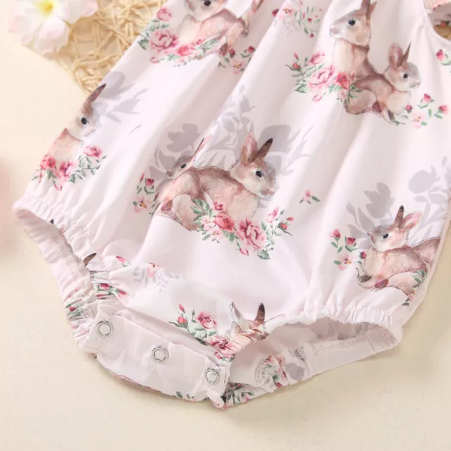 Set fascia body romper baby coniglietto di Pasqua abito stampato neonato 0-24 M 8