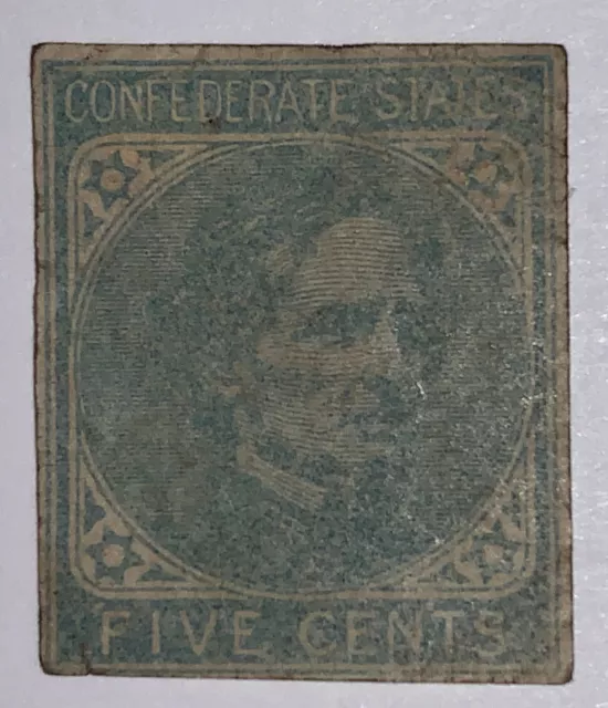 Travelstamps: United States CSA Confederate Stamp # 7L Mint, Some Og H