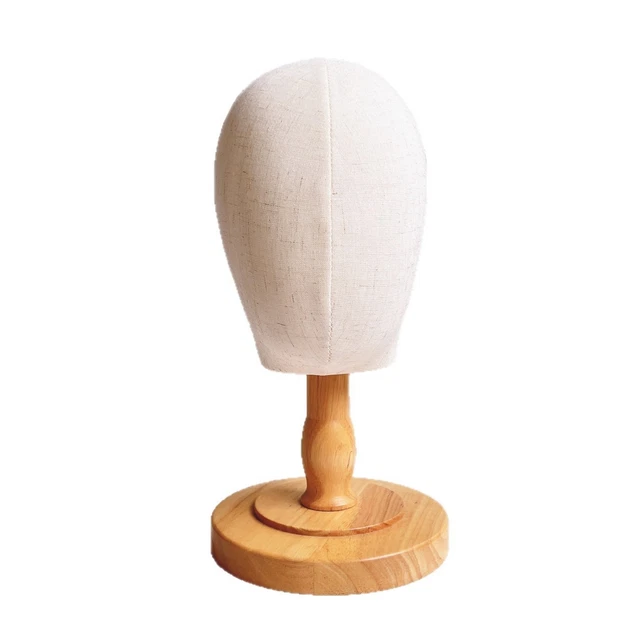 CLOTH-COVERED HEAD FORM with Wooden Base Tabletop for Showrooms ...