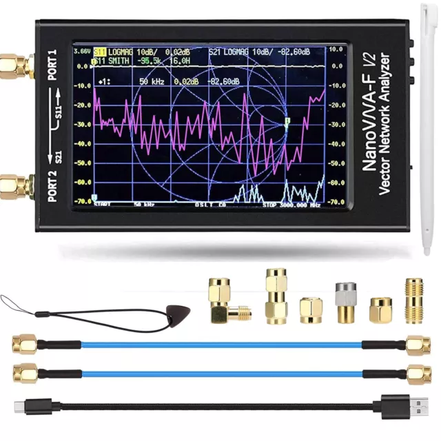 NanoVNA-F V2 Vector Antenna Analyzer 50kHz-3000MHz S-Parameter Network Analyzer