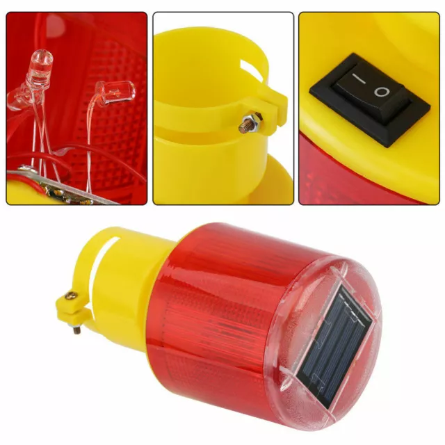 Durable LED Solar Warning Light Flash Road Barricade Traffic Signal Beacon Lamp