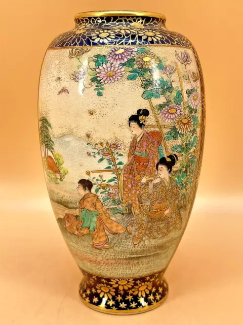 Fine Japanese Meiji Satsuma Vase W/various Designs, Signed