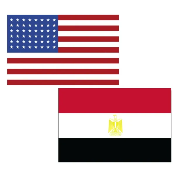 3'x5' Polyester USA & Egypt Flag Set; One Flag for Each Country
