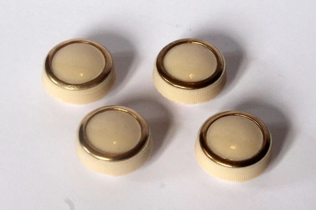 Lot De 5 Gros Boutons Vintage Beige Effet Corne - Diamètre 3 Cm, Référence 508