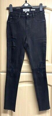 Girls Ex New Look Black Hallie High Waisted Skinny Distressed Jeans Age 9-14 NEW