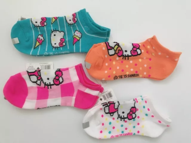 NEW 2 Pairs Girl Children Kids Cute Hello Kitty short Cut shoes Socks 2-6yrs