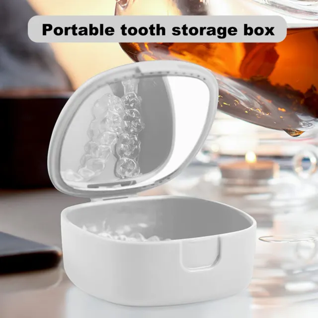 Caja retenedora de ortodoncia diseño orificio de ventilación sólido espejo protector bucal dental parcial