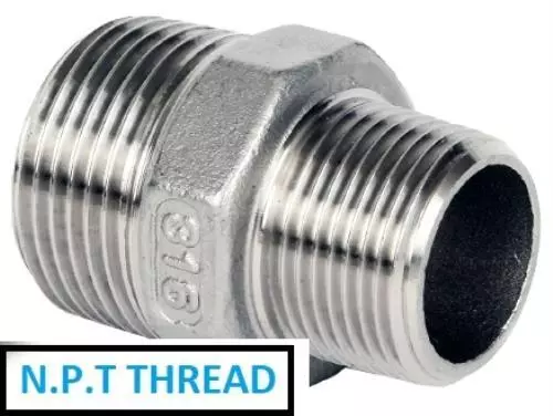 Stainless Steel 316 Reducing Hexagon Nipple - Npt