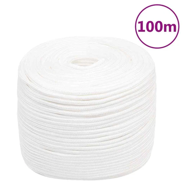 Vidaxl Corda Nautica Completamente Bianca 8 mm 100 m in Polipropilene