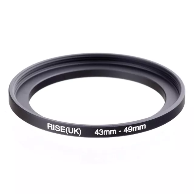 RISE(UK) 43mm-49mm 43-49 mm 43 to 49 Step Up Ring Filter Adapter black