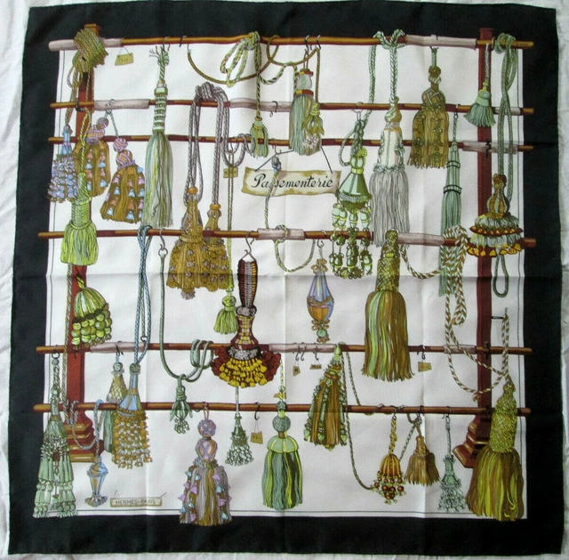 Foulard Carré Hermès 'Les Coupés' En Soie 100% - Vintage Orange - Occasion TBEG