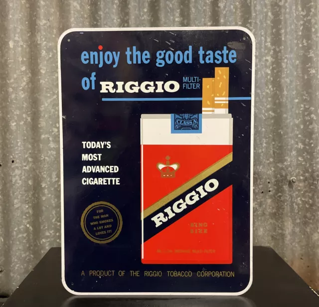 Riggio Tobacco Cigarettes Screen Printed Vintage Shop Milk Bar tin sign