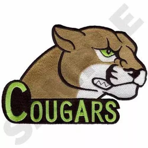 Cougars Sports Mascot Embroidered Patch 7"x5" Free USA Shipping