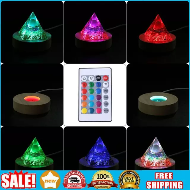 Kristall-Orgonit-Pyramiden-Lampensockel aus Holz LED-Display-Halter (RC Multi)