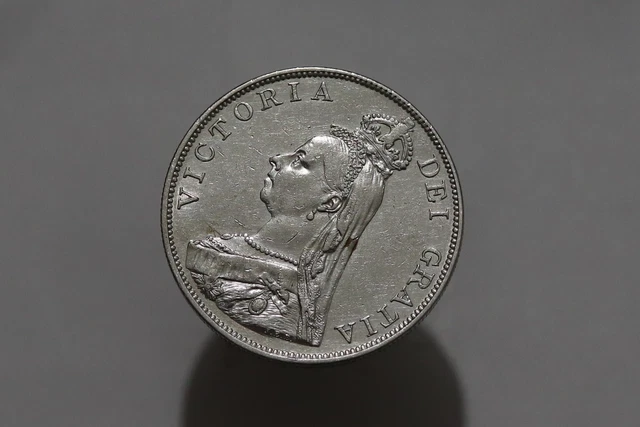 Uk Gb Double Florin 1889 Silver Scarce High Grade B51 #5434