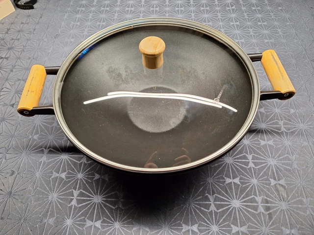Schulte-Ufer Wok Chu-fang mit Glasdeckel 34 cm Durchmesser Höhe 10 cm 4 l