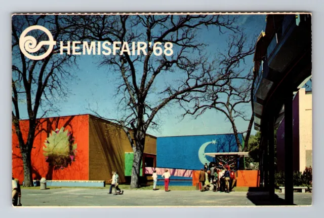 San Antonio TX-Texas, Worlds Fair Hemisfair, Folk Art Display, Vintage Postcard