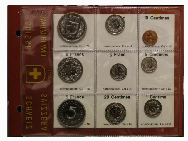 1976 Suisse - Série Numismatique De 9 Monnaies En Emballage Scellé MF69899