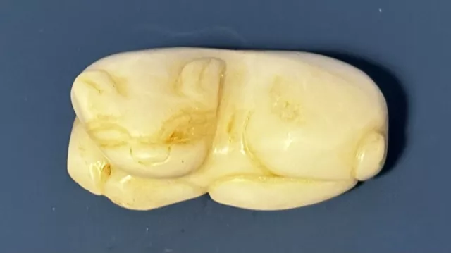 Antique Chinese Hand Carved Jade Cat