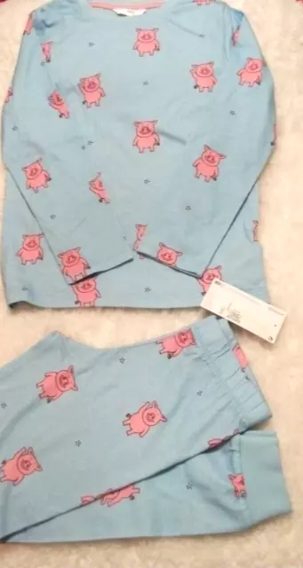 M&S Percy Pig Kids Girls /Boys Long Sleeve Pyjamas PJs Size/Age 6-7 Years BNWT