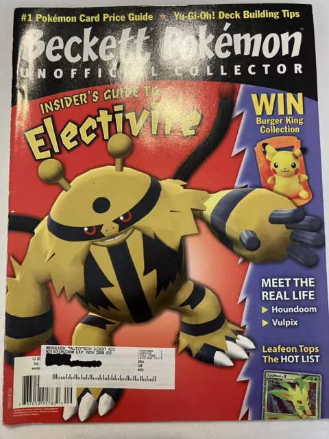 Beckett Pokemon Unofficial Collector Magazine Sept 2008 ELECTIVIRE  Issue 106