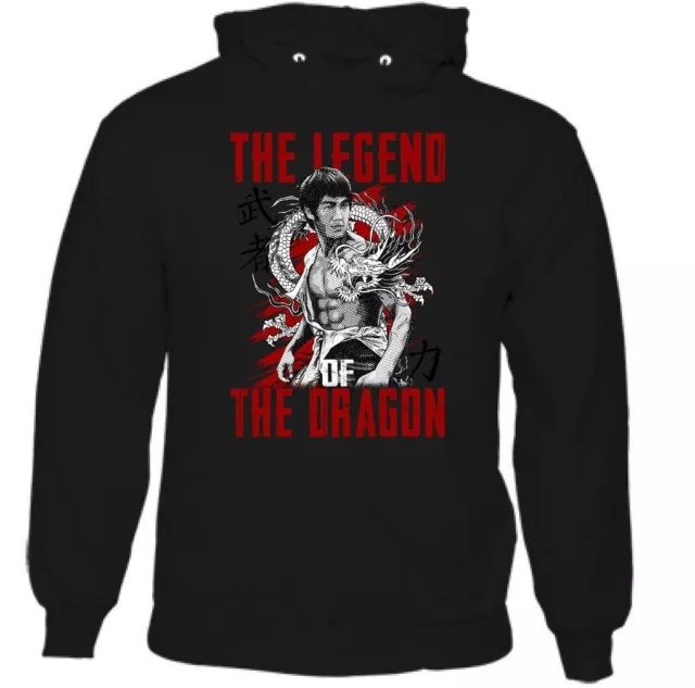 Felpa con cappuccio arti marziali Legend of the Dragon da uomo MMA allenamento top palestra UFC