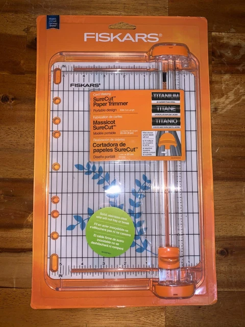 Fiskars 9" SureCut Paper Trimmer + 1 Cutting and 1 Scoring TripleTrack Blade NEW