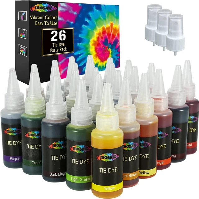 Kit de tinte de corbata Mosaiz de 26 colores, spray 26 colores con boquillas