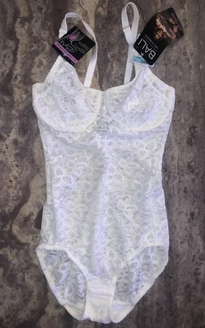 BALI WOMEN’S WHITE Lace ‘N Smooth Body Shaper Briefer Size 34C £22.42 ...