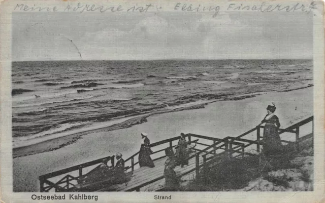 Ostseebad Kahlberg Strand Postkarte AK