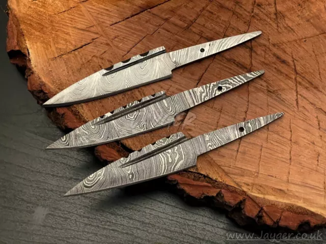 HANDMADE DAMASCUS STEEL Knife Blank Blade, Lot of 6 blades