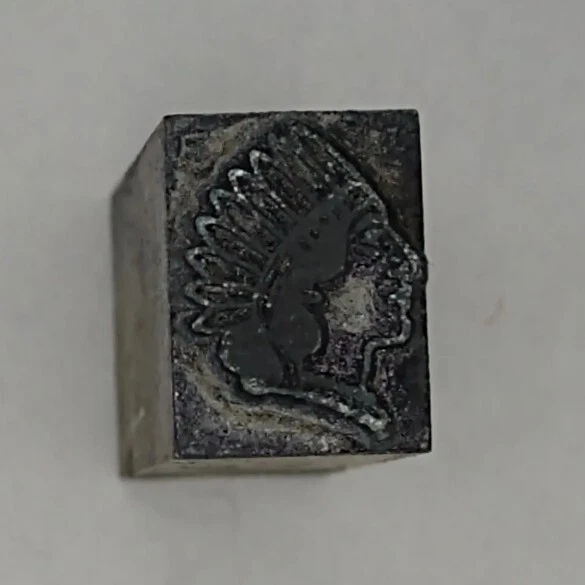 Egyptian or maybe Indian Head Figure Vintage Letterpress Printers Block