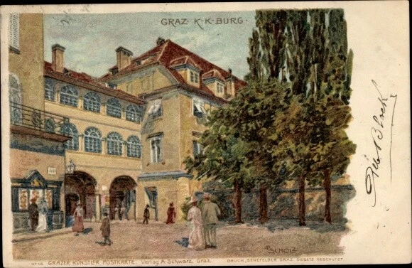 Künstler Litho Scholz, P., Graz Steiermark, K. k. Burg - 10680107