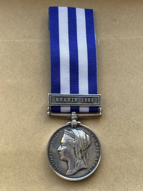 Original Royal Marines 19th Cent. Egypt Medal 1882-89 ‘SUAKIN 1885’ Clasp Bar