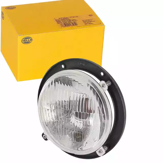 HELLA Faro Halógeno 132mm Redondo 12V 24V Izquierda Abblend-& Carretera Standlic