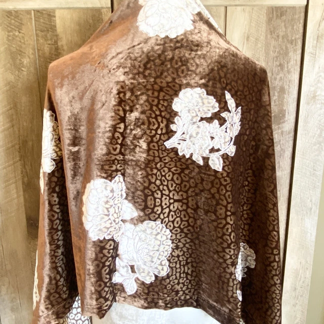 Brown Velvet And Floral Magic Scarf