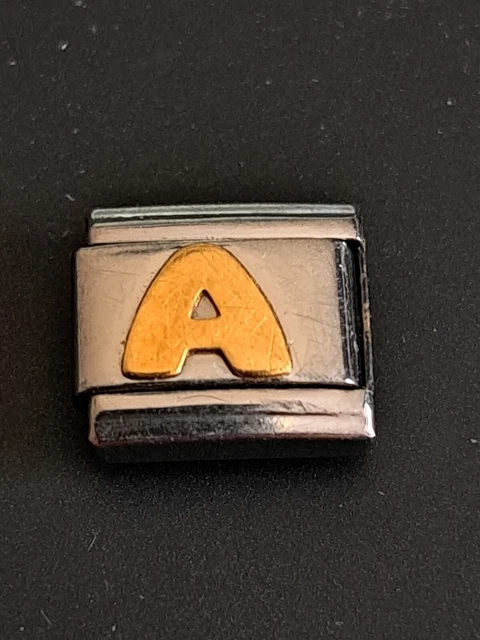 Maglia Singola Con Lettera In Oro Per Bracciale Espandibile – Acciaio 316L – Lanzettagioielli