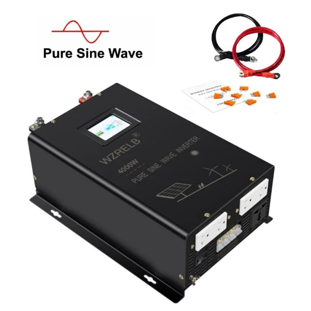 4000W PURE SINE Wave Inverter 48V to 120V 240V Split Phase Solar Home ...