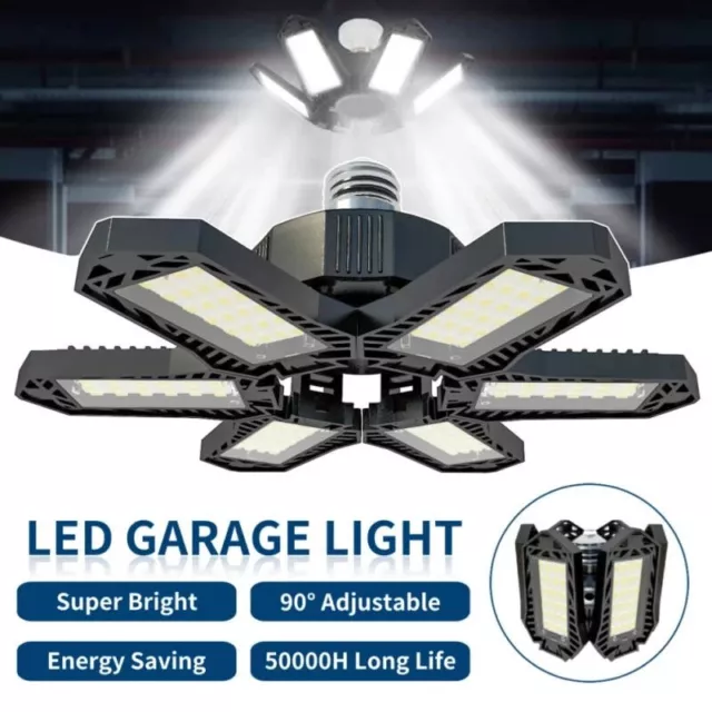 Garage Light 9000000LM Deformable LED Bulb Work Shop Ceiling Lights Super Bright