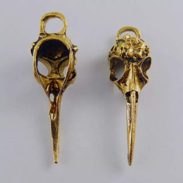 Antike Golden Legierung Vogel-Schädel-Form Anhänger Charme Handwerk 10X 50904