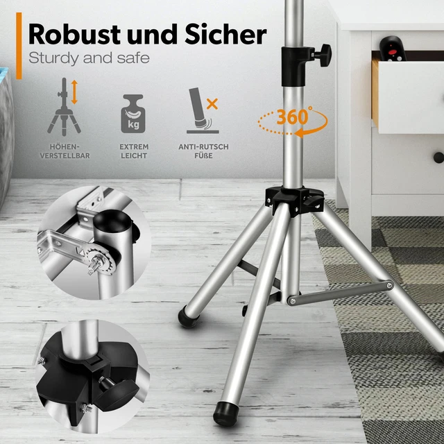 TRESKO Heizstrahler 2500W Infrarotstrahler Terrassenstrahler Wärmestrahler Timer 3