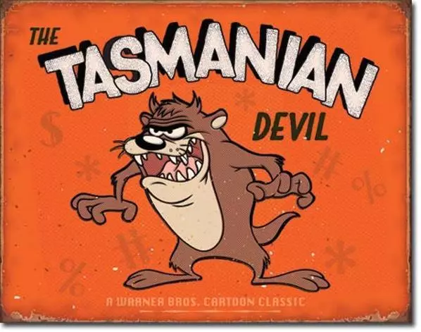 Tasmanischer Teufel - TAZ -  Tasmanian Devil Metall Looney Tunes Deko Schild