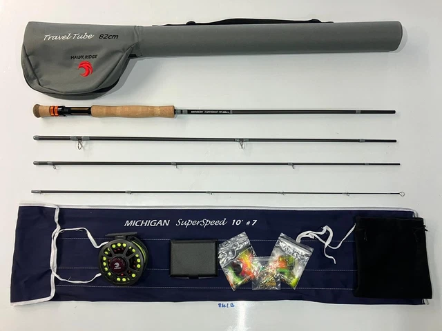 FISHZONE HAWK RIDGE Michigan Superspeed 10' #7 Fly Fishing Rod With #7/ ...